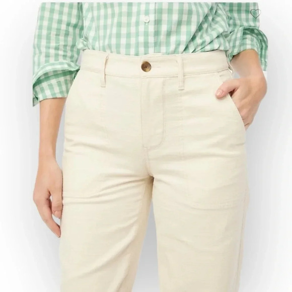 J. Crew Cotton Camp Pant Cream Size 4 - Picture 4 of 11